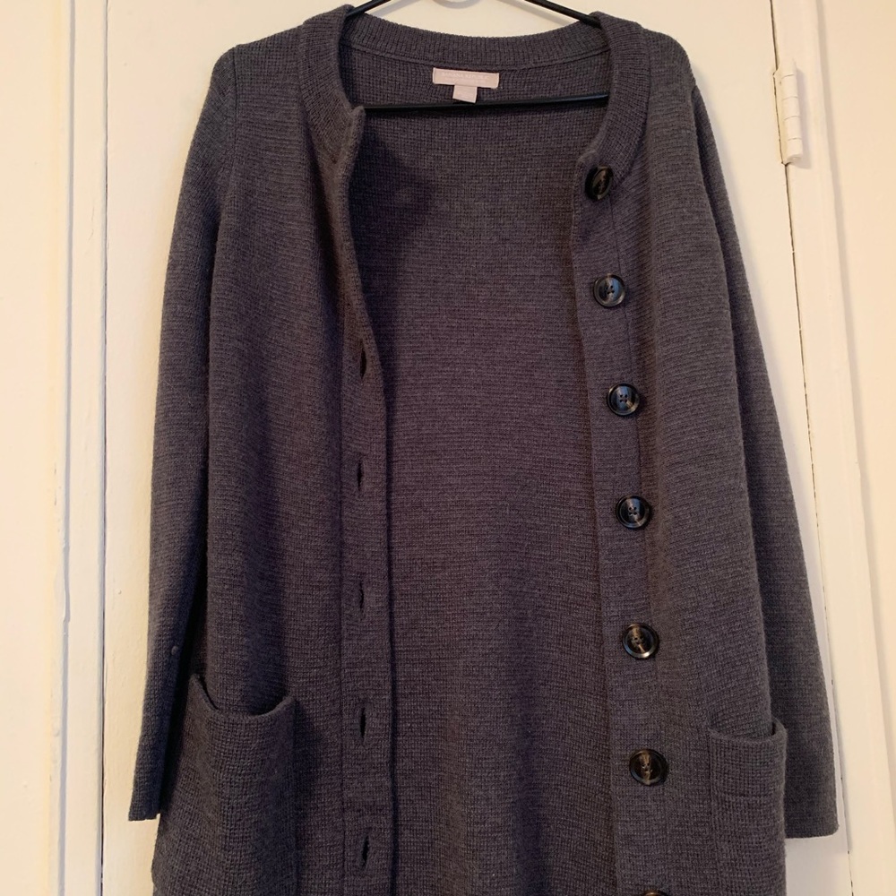 Banana Republic Gray Button Down Sweater